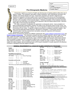 Pre-Chiropractic Medicine