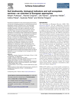 Soil biodiversity, biological indicators and soil