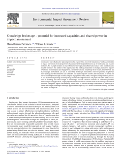 Knowledge brokerage - potential for increased