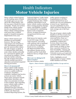 Health Indicators Motor Vehicle Injuries