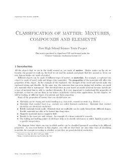 Classification of matter: Mixtures, compounds and