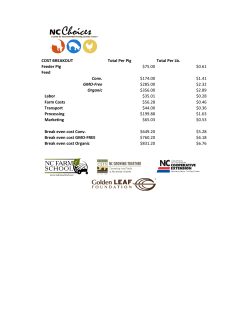 COST BREAKOUT Total Per Pig Total Per Lb. Feeder Pig $75.00