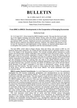 From BRIC to BRICS: Developments in the Cooperation of Emerging