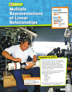Multiple Representations of Linear Relationships