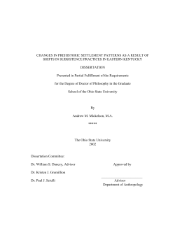 CHANGES IN PREHISTORIC SETTLEMENT PATTERNS AS A