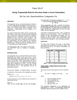 SUGI 27: Using a Trapezoidal Rule for the Area under a