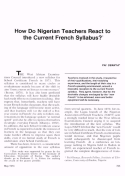 How Do Nigerian Teachers React to the Current French