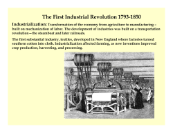 The First Industrial Revolution 1793-1850