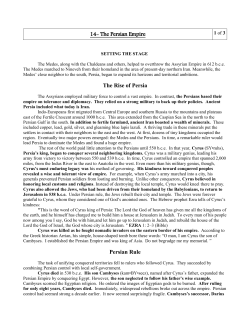 14- The Persian Empire The Rise of Persia Persian Rule