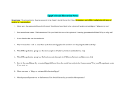 Egypt`s Social Hierarchy Notes