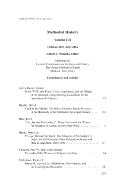 Methodist History - gcah - General Commission on Archives and