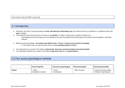 3.1 Introduction 3.2 Four social psychological methods