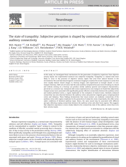 The state of tranquility: Subjective perception is shaped by