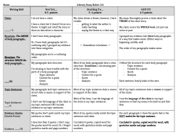 Structure: The ORDER of body paragraphs... structure INSIDE the