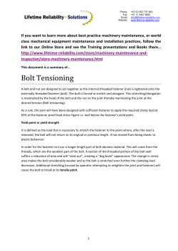Bolt Tensioning - Lifetime Reliability Solutions