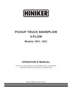 25010874RevC PICKUP TRUCK SNOWPLOW V-PLOW