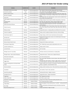 2015 UP State Fair Vendor Listing