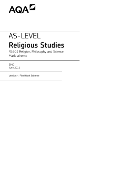 A level Religious Studies Mark scheme RSS04 - Religion