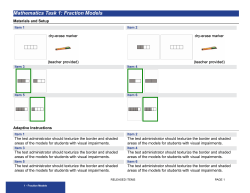 Mathematics Task 1: Fraction Models