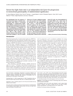 Serum free light chain ratio is an independent risk factor