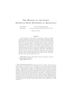 The Weight oF the Crisis: Evidence From Newborns in Argentina*