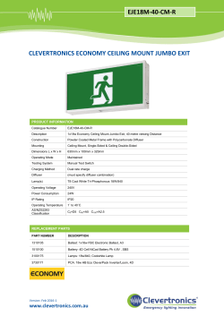 clevertronics economy ceiling mount jumbo exit eje18m-40-cm-r