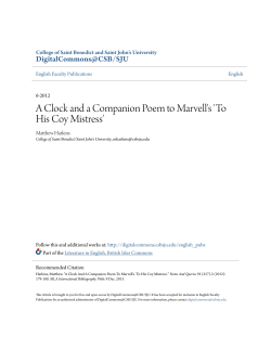 A Clock and a Companion Poem to Marvell`s