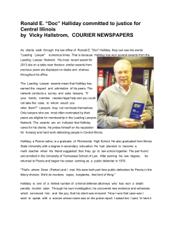 Ronald E. &ldquo;Doc&rdquo; Halliday committed to justice for Central Illinois by