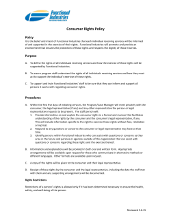 Consumer Rights Policy - Functional Industries
