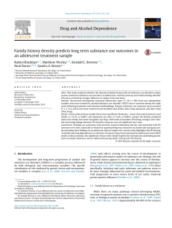 Family history density predicts long term substance use outcomes in