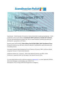 Scandinavian &ndash; Polish Chamber of Commerce invites all interested