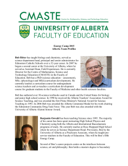 Energy Camp 2015 Alberta Team Profiles Bob Ritter has taught