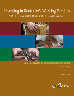 Investing In Kentucky`s Working Families