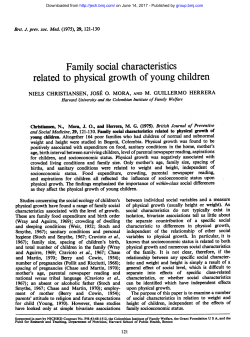 Family social characteristics related to physical growth ofyoung