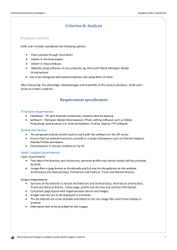 Criterion B: Analysis Requirement specification