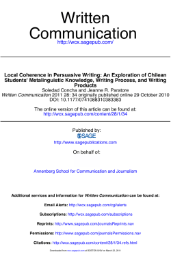 Local Coherence in Persuasive Writing: An