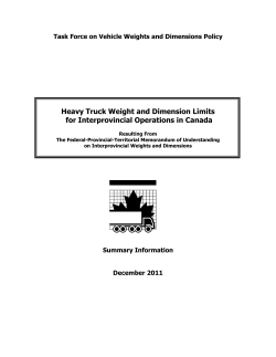 Task Force on Vehicle Weights and Dimensions Policy