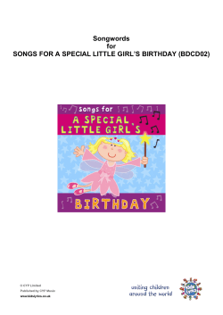 Songwords for SONGS FOR A SPECIAL LITTLE GIRL`S