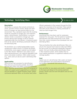 Technology: Denitrifying Filters