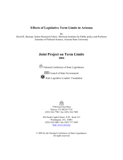 Effects of Legislative Term Limits in Arizona