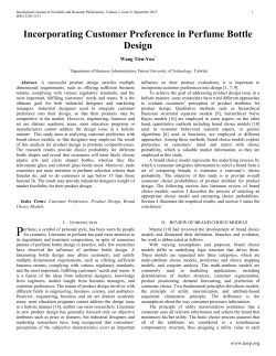 Incorporating Customer Preference in Perfume Bottle Design