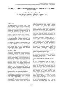 EMPIRICAL VALIDATION OF BUILDING ENERGY