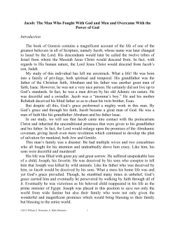 Jacob: The Man Who Fought With God and Men and Overcame With