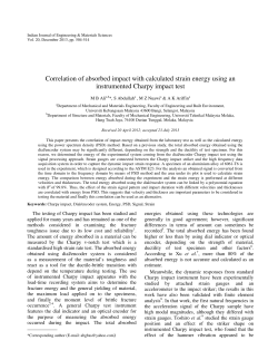 Correlation of absorbed impact with calculated strain energy using