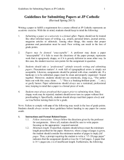 Guidelines for Submitting Papers at JP Catholic