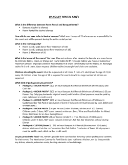 BANQUET RENTAL FAQ`s - New Lenox Community Park District