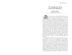 The Taming of the Shrew and the New Historicism