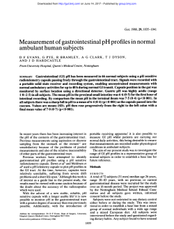 Measurement of gastrointestinal pH profilesin normal