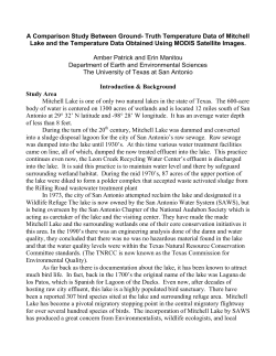 The diurnal temperature variability for Mitchell Lake based on