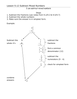 Lesson 9.12 Subtract Mixed Numbers